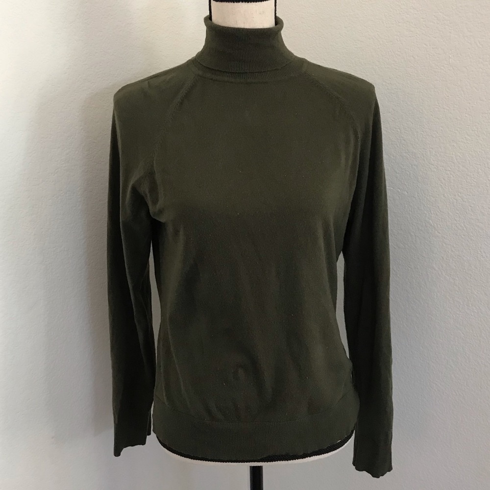 Talbots Hunter Green Turtleneck Size L
